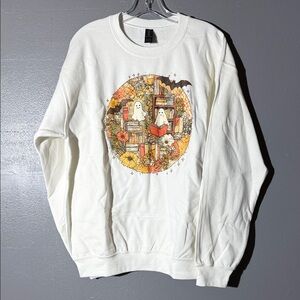 Gildan White Halloween Ghost Sweatshirt